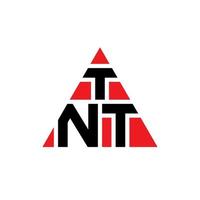 TNT triangle letter logo design with triangle shape. TNT triangle logo design monogram. TNT triangle vector logo template with red color. TNT triangular logo Simple, Elegant, and Luxurious Logo.