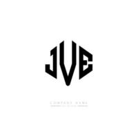 JVE letter logo design with polygon shape. JVE polygon and cube shape logo design. JVE hexagon vector logo template white and black colors. JVE monogram, business and real estate logo.