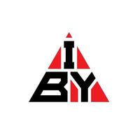 diseño de logotipo de letra de triángulo iby con forma de triángulo. monograma de diseño del logotipo del triángulo iby. plantilla de logotipo de vector de triángulo iby con color rojo. logotipo triangular iby logotipo simple, elegante y lujoso.