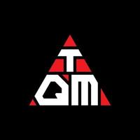 TQM triangle letter logo design with triangle shape. TQM triangle logo design monogram. TQM triangle vector logo template with red color. TQM triangular logo Simple, Elegant, and Luxurious Logo.