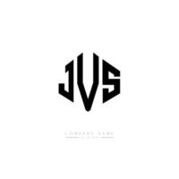 JVS letter logo design with polygon shape. JVS polygon and cube shape logo design. JVS hexagon vector logo template white and black colors. JVS monogram, business and real estate logo.