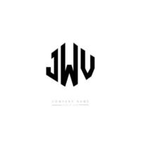 JWV letter logo design with polygon shape. JWV polygon and cube shape logo design. JWV hexagon vector logo template white and black colors. JWV monogram, business and real estate logo.