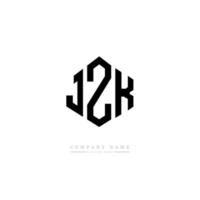 JZK letter logo design with polygon shape. JZK polygon and cube shape logo design. JZK hexagon vector logo template white and black colors. JZK monogram, business and real estate logo.