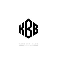 KBB letter logo design with polygon shape. KBB polygon and cube shape logo design. KBB hexagon vector logo template white and black colors. KBB monogram, business and real estate logo.