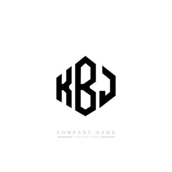 KBJ letter logo design with polygon shape. KBJ polygon and cube shape logo design. KBJ hexagon vector logo template white and black colors. KBJ monogram, business and real estate logo.