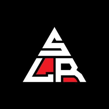 SLR triangle letter logo design with triangle shape. SLR triangle logo design monogram. SLR triangle vector logo template with red color. SLR triangular logo Simple, Elegant, and Luxurious Logo.