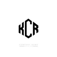 KCR letter logo design with polygon shape. KCR polygon and cube shape logo design. KCR hexagon vector logo template white and black colors. KCR monogram, business and real estate logo.