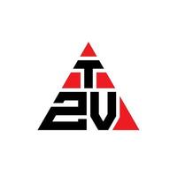 diseño de logotipo de letra triangular tzv con forma de triángulo. monograma de diseño del logotipo del triángulo tzv. plantilla de logotipo de vector de triángulo tzv con color rojo. logotipo triangular tzv logotipo simple, elegante y lujoso.