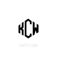 KCW letter logo design with polygon shape. KCW polygon and cube shape logo design. KCW hexagon vector logo template white and black colors. KCW monogram, business and real estate logo.