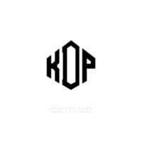 KDP letter logo design with polygon shape. KDP polygon and cube shape logo design. KDP hexagon vector logo template white and black colors. KDP monogram, business and real estate logo.