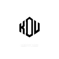 KDU letter logo design with polygon shape. KDU polygon and cube shape logo design. KDU hexagon vector logo template white and black colors. KDU monogram, business and real estate logo.