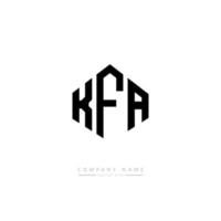 diseño de logotipo de letra kfa con forma de polígono. Diseño de logotipo en forma de cubo y polígono kfa. plantilla de logotipo vectorial hexagonal kfa colores blanco y negro. monograma kfa, logotipo empresarial y inmobiliario. vector