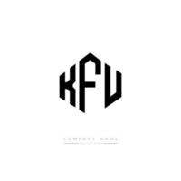 KFU letter logo design with polygon shape. KFU polygon and cube shape logo design. KFU hexagon vector logo template white and black colors. KFU monogram, business and real estate logo.