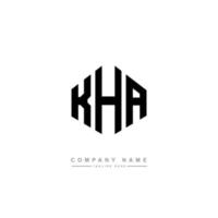 KHA letter logo design with polygon shape. KHA polygon and cube shape logo design. KHA hexagon vector logo template white and black colors. KHA monogram, business and real estate logo.