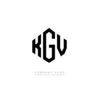KGV letter logo design with polygon shape. KGV polygon and cube shape logo design. KGV hexagon vector logo template white and black colors. KGV monogram, business and real estate logo.