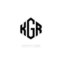 KGR letter logo design with polygon shape. KGR polygon and cube shape logo design. KGR hexagon vector logo template white and black colors. KGR monogram, business and real estate logo.