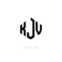 KJV letter logo design with polygon shape. KJV polygon and cube shape logo design. KJV hexagon vector logo template white and black colors. KJV monogram, business and real estate logo.