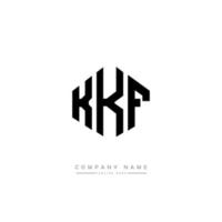 diseño de logotipo de letra kkf con forma de polígono. Diseño de logotipo en forma de cubo y polígono kkf. kkf hexágono vector logo plantilla colores blanco y negro. Monograma kkf, logotipo comercial y inmobiliario.