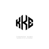 KKE letter logo design with polygon shape. KKE polygon and cube shape logo design. KKE hexagon vector logo template white and black colors. KKE monogram, business and real estate logo.