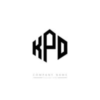 KPO letter logo design with polygon shape. KPO polygon and cube shape logo design. KPO hexagon vector logo template white and black colors. KPO monogram, business and real estate logo.