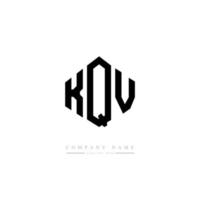KQV letter logo design with polygon shape. KQV polygon and cube shape logo design. KQV hexagon vector logo template white and black colors. KQV monogram, business and real estate logo.