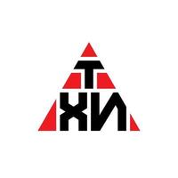 diseño de logotipo de letra de triángulo txn con forma de triángulo. monograma de diseño de logotipo de triángulo txn. plantilla de logotipo de vector de triángulo txn con color rojo. logotipo triangular txn logotipo simple, elegante y lujoso.