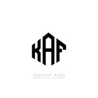 diseño de logotipo de letra kaf con forma de polígono. diseño de logotipo en forma de cubo y polígono kaf. kaf hexágono vector logo plantilla colores blanco y negro. monograma kaf, logotipo comercial e inmobiliario.