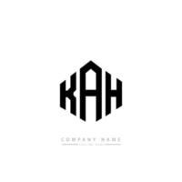 diseño de logotipo de letra kah con forma de polígono. diseño de logotipo en forma de cubo y polígono kah. kah hexágono vector logo plantilla colores blanco y negro. monograma kah, logo comercial e inmobiliario.