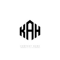 KAH letter logo design with polygon shape. KAH polygon and cube shape logo design. KAH hexagon vector logo template white and black colors. KAH monogram, business and real estate logo.