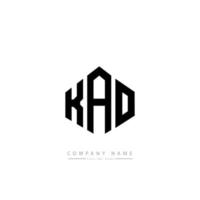 KAO letter logo design with polygon shape. KAO polygon and cube shape logo design. KAO hexagon vector logo template white and black colors. KAO monogram, business and real estate logo.