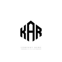 diseño de logotipo de letra kar con forma de polígono. diseño de logotipo en forma de cubo y polígono kar. kar hexagon vector logo plantilla colores blanco y negro. monograma kar, logotipo comercial y inmobiliario.