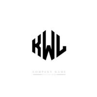 KWL letter logo design with polygon shape. KWL polygon and cube shape logo design. KWL hexagon vector logo template white and black colors. KWL monogram, business and real estate logo.