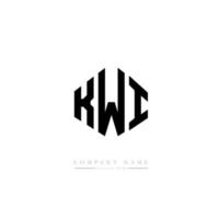 KWI letter logo design with polygon shape. KWI polygon and cube shape logo design. KWI hexagon vector logo template white and black colors. KWI monogram, business and real estate logo.