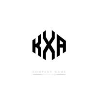 KXA letter logo design with polygon shape. KXA polygon and cube shape logo design. KXA hexagon vector logo template white and black colors. KXA monogram, business and real estate logo.