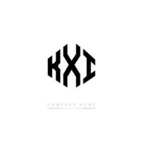 KXI letter logo design with polygon shape. KXI polygon and cube shape logo design. KXI hexagon vector logo template white and black colors. KXI monogram, business and real estate logo.