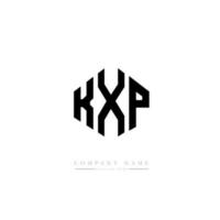 KXP letter logo design with polygon shape. KXP polygon and cube shape logo design. KXP hexagon vector logo template white and black colors. KXP monogram, business and real estate logo.