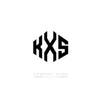 KXS letter logo design with polygon shape. KXS polygon and cube shape logo design. KXS hexagon vector logo template white and black colors. KXS monogram, business and real estate logo.