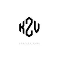 KZV letter logo design with polygon shape. KZV polygon and cube shape logo design. KZV hexagon vector logo template white and black colors. KZV monogram, business and real estate logo.