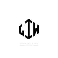 LIW letter logo design with polygon shape. LIW polygon and cube shape logo design. LIW hexagon vector logo template white and black colors. LIW monogram, business and real estate logo.