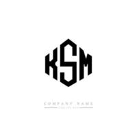 KSM letter logo design with polygon shape. KSM polygon and cube shape logo design. KSM hexagon vector logo template white and black colors. KSM monogram, business and real estate logo.