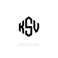 KSV letter logo design with polygon shape. KSV polygon and cube shape logo design. KSV hexagon vector logo template white and black colors. KSV monogram, business and real estate logo.