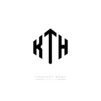 KTH letter logo design with polygon shape. KTH polygon and cube shape logo design. KTH hexagon vector logo template white and black colors. KTH monogram, business and real estate logo.