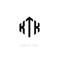 KTK letter logo design with polygon shape. KTK polygon and cube shape logo design. KTK hexagon vector logo template white and black colors. KTK monogram, business and real estate logo.