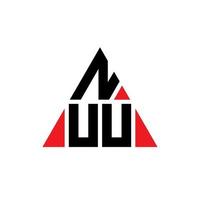 diseño de logotipo de letra triangular nuu con forma de triángulo. monograma de diseño del logotipo del triángulo nuu. plantilla de logotipo de vector de triángulo nuu con color rojo. logotipo triangular nuu logotipo simple, elegante y lujoso.