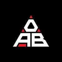 diseño de logotipo de letra triangular oab con forma de triángulo. monograma de diseño de logotipo de triángulo oab. plantilla de logotipo de vector de triángulo oab con color rojo. logotipo triangular oab logotipo simple, elegante y lujoso.