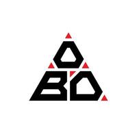 diseño de logotipo de letra de triángulo obo con forma de triángulo. monograma de diseño del logotipo del triángulo obo. plantilla de logotipo de vector de triángulo obo con color rojo. logotipo triangular obo logotipo simple, elegante y lujoso.