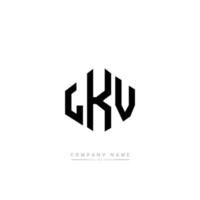 diseño de logotipo de letra lkv con forma de polígono. Diseño de logotipo en forma de cubo y polígono lkv. lkv hexágono vector logo plantilla colores blanco y negro. Monograma lkv, logotipo comercial y inmobiliario.