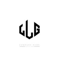 LLG letter logo design with polygon shape. LLG polygon and cube shape logo design. LLG hexagon vector logo template white and black colors. LLG monogram, business and real estate logo.