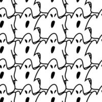 halloween ghost seamless pattern. terrible spirit, horror. October holiday. flying horror, fright. vector flat illustration