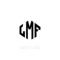 Diseño de logotipo de letra lmf con forma de polígono. Diseño de logotipo en forma de cubo y polígono lmf. Lmf hexágono vector logo plantilla colores blanco y negro. Monograma lmf, logotipo comercial e inmobiliario.